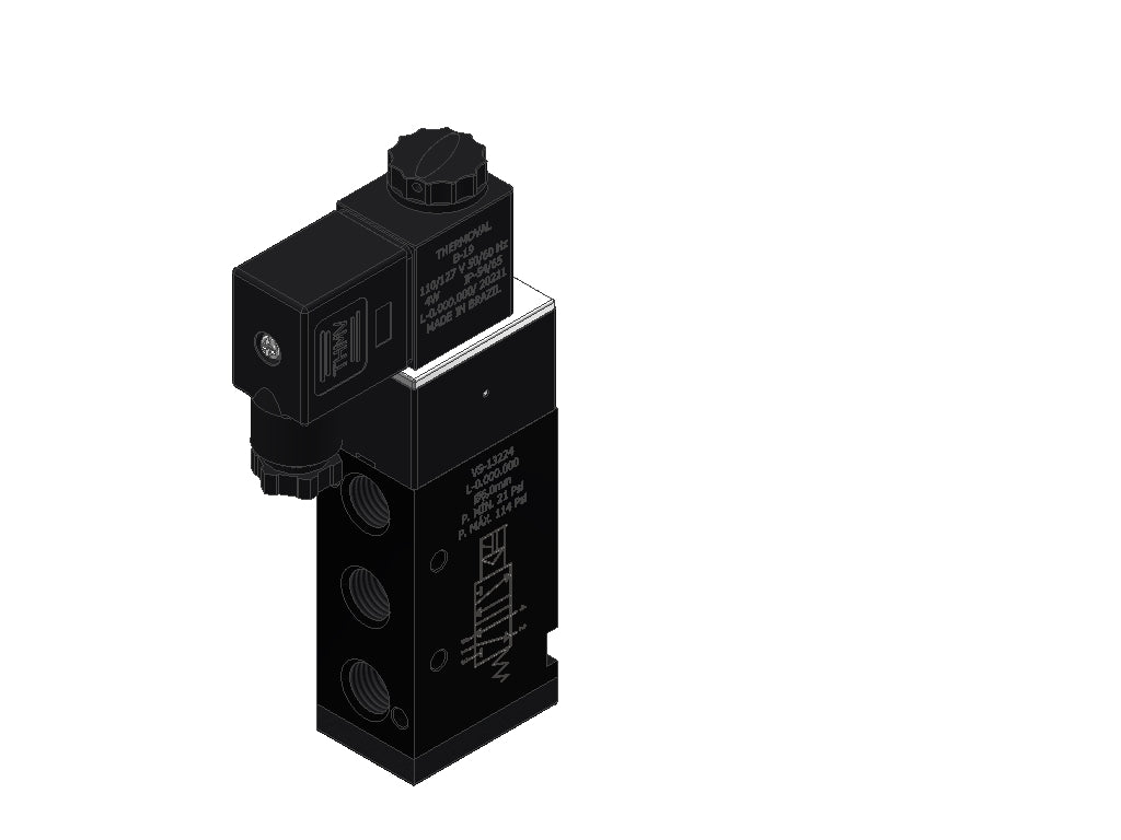 Pneumatic Valve, 5/2-Way Simple Solenoid, 1/4" NPT, 110/127V