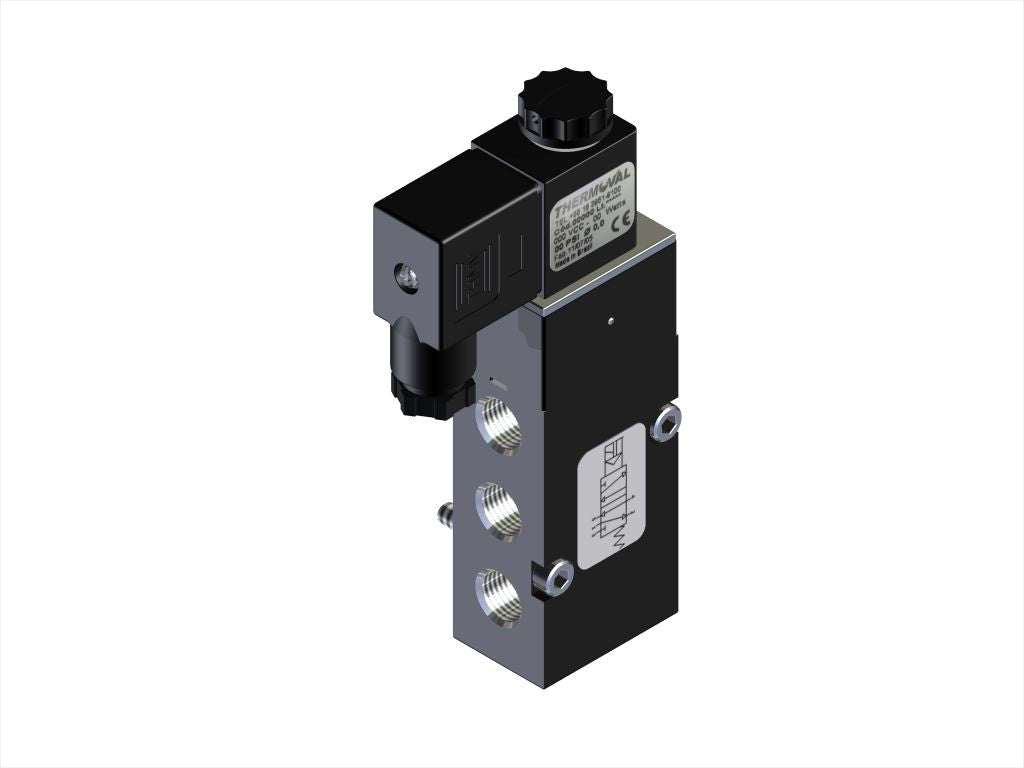 Pneumatic Valve, 5/2way, Simple Solenoid, 1/4" BSP