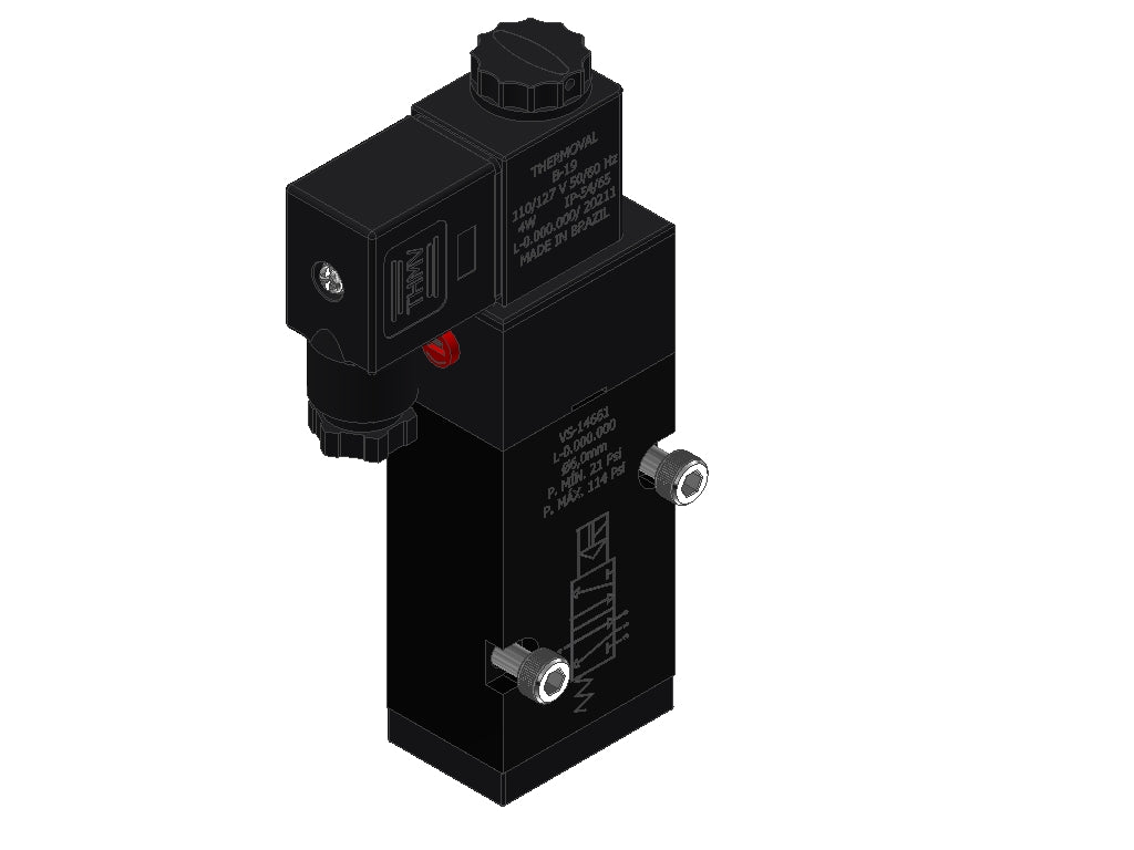 Pneumatic Valve, 5/2-Way Simple Solenoid, 1/4" BSP