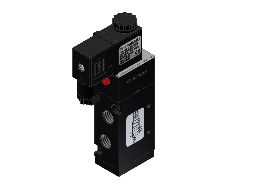 Pneumatic Valve, 5/2-Way Simple Solenoid, 1/4" BSP
