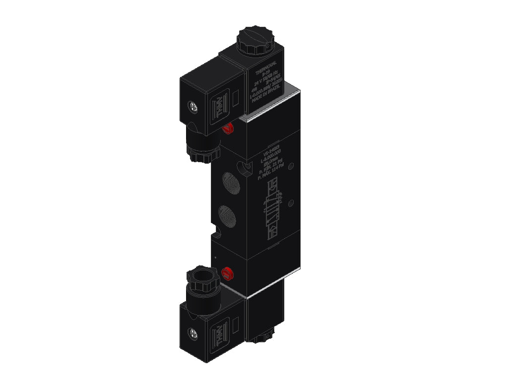 Pneumatic Valve, 5/2-Way Double Solenoid, 1/4" BSP