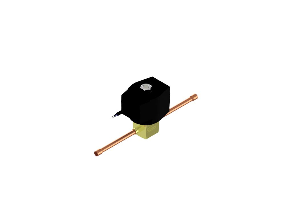Refrigeration Solenoid Valve, 2way, Normally Closed, 1/4"ODF, Brass, 127V