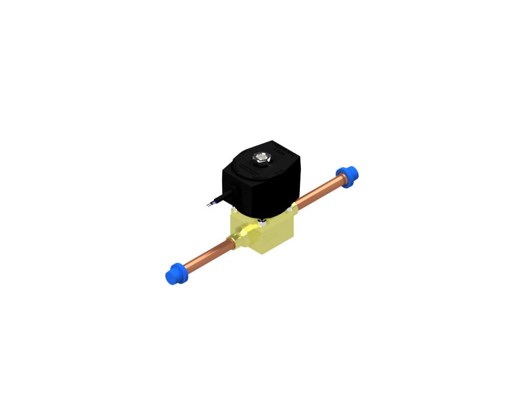 Refrigeration Solenoid Valve, 2way, Normally Closed, 3/8"ODF, Brass, 127V