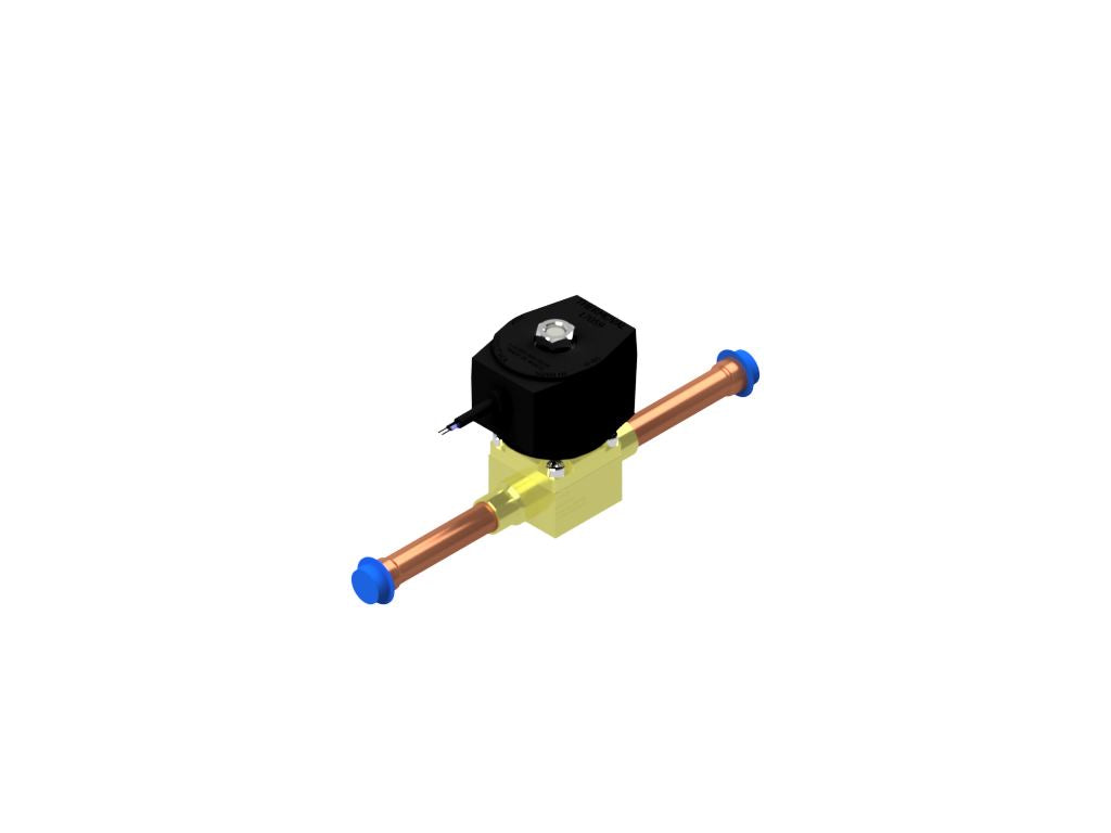 Refrigeration Solenoid Valve, 2way, Normally Closed, 1/2"ODF, Brass, 127V