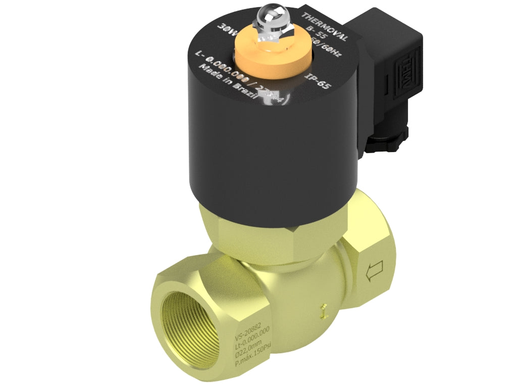 Steam Solenoid Valve, 2way, Normally Closed, 1" NPT, Brass, 127V