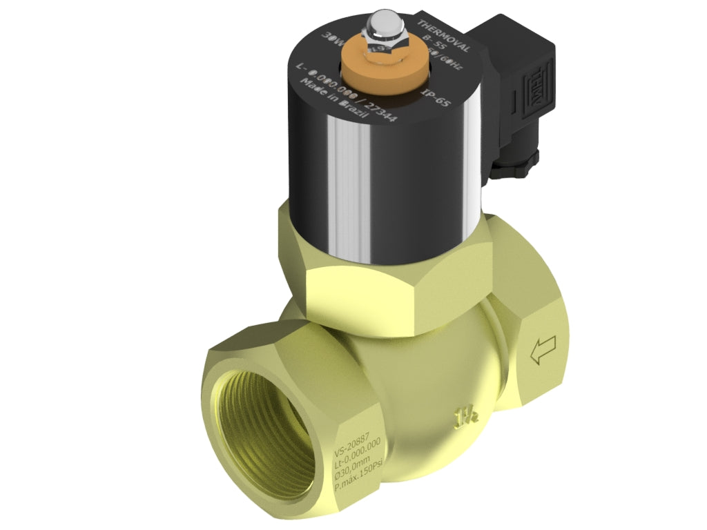 Steam Valve, 2 Way Normally Closed Pilot Operated, 1.1/2" NPT