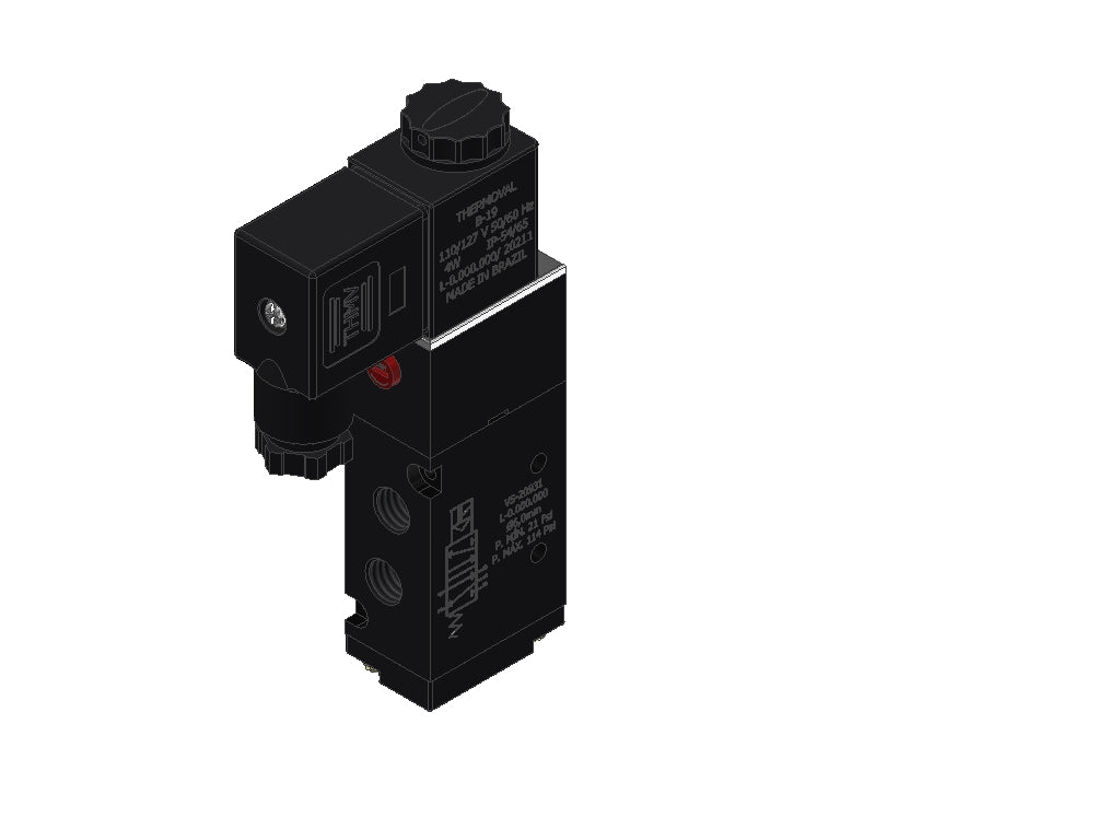 Pneumatic Valve, 5/2-Way Simple Solenoid, 1/8" NPT
