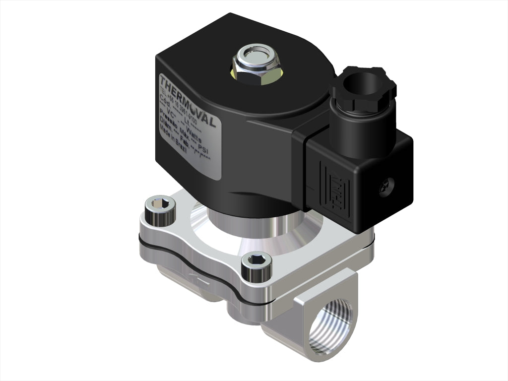 General Use Solenoid Valve, 2way, Normally Closed, 1/2" NPT, Aluminum, 127V