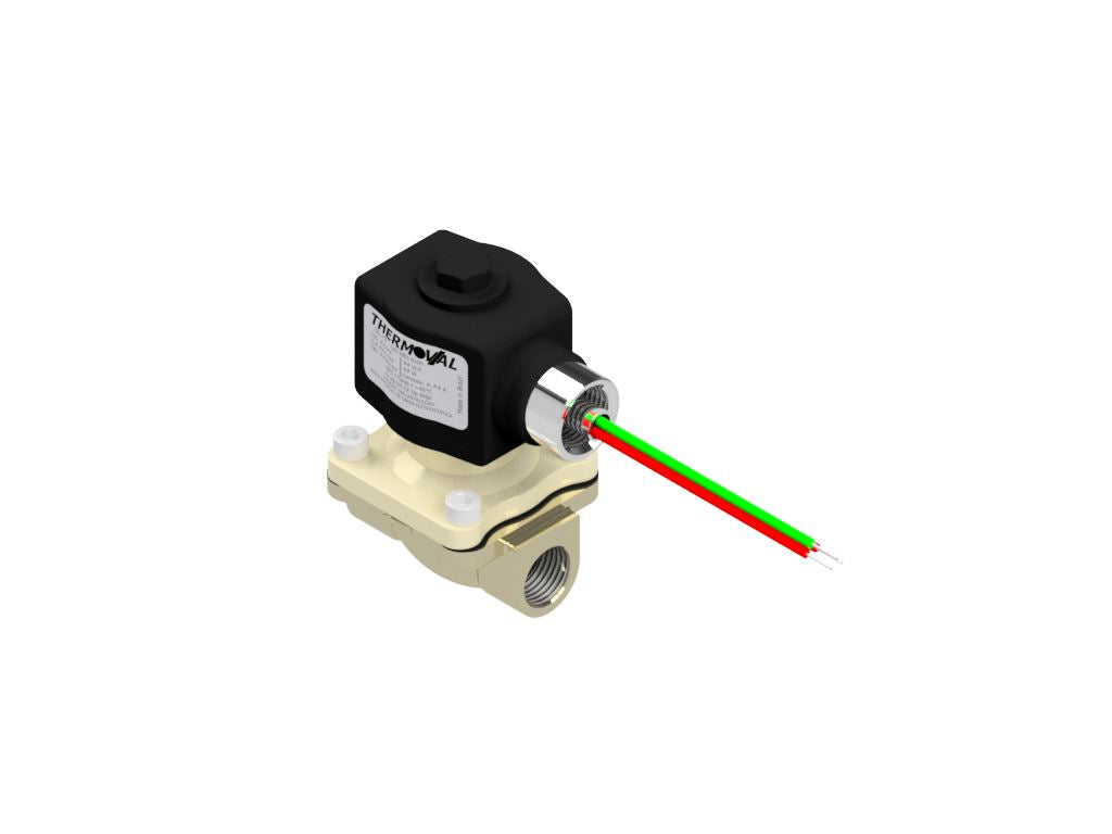 General Use Solenoid Valve, 2way, Normally Closed, 1/2" NPT, Brass, 24VDC