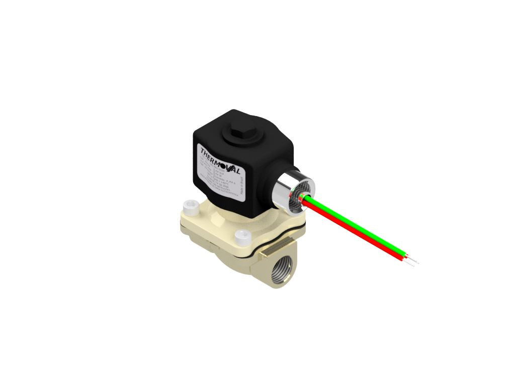 General Use Solenoid Valve, 2way, Normally Closed, 1/2" NPT, Brass, 127V