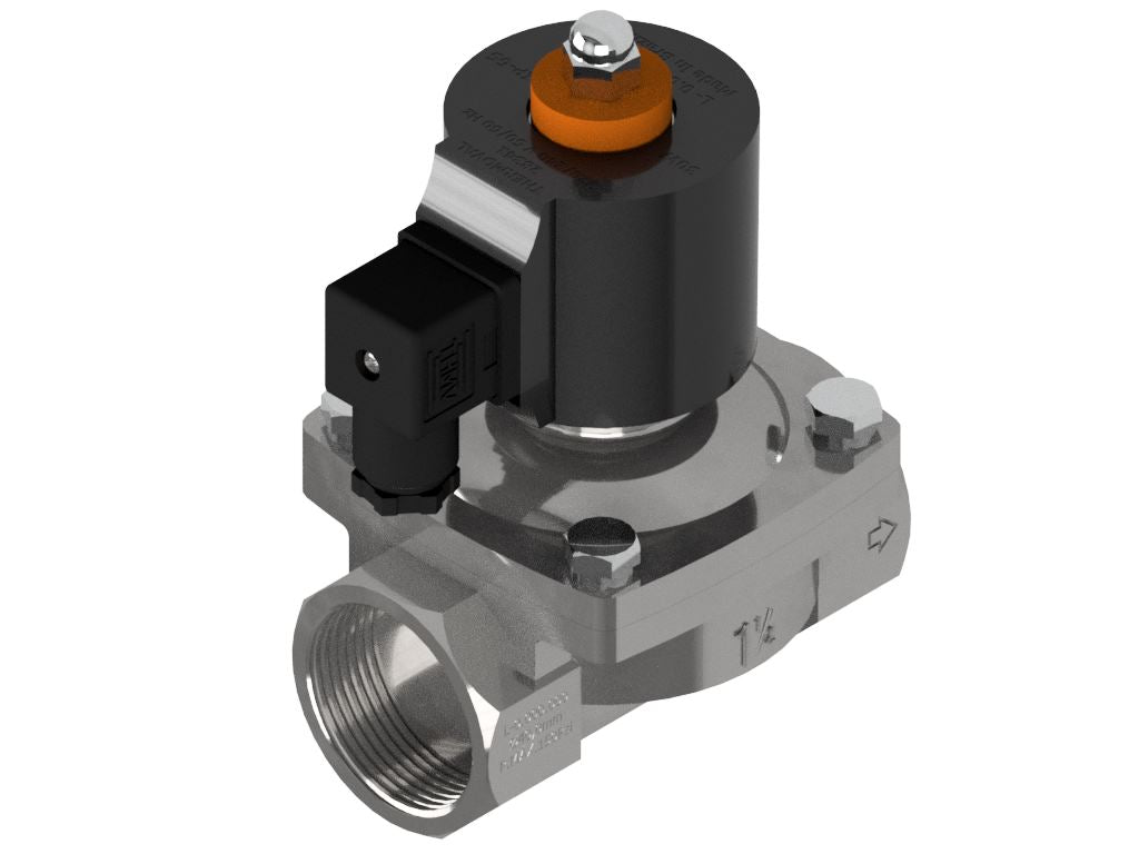 Válvula Inoxidable 2 Vías Normalmente Cerrada 1.1/2" NPT