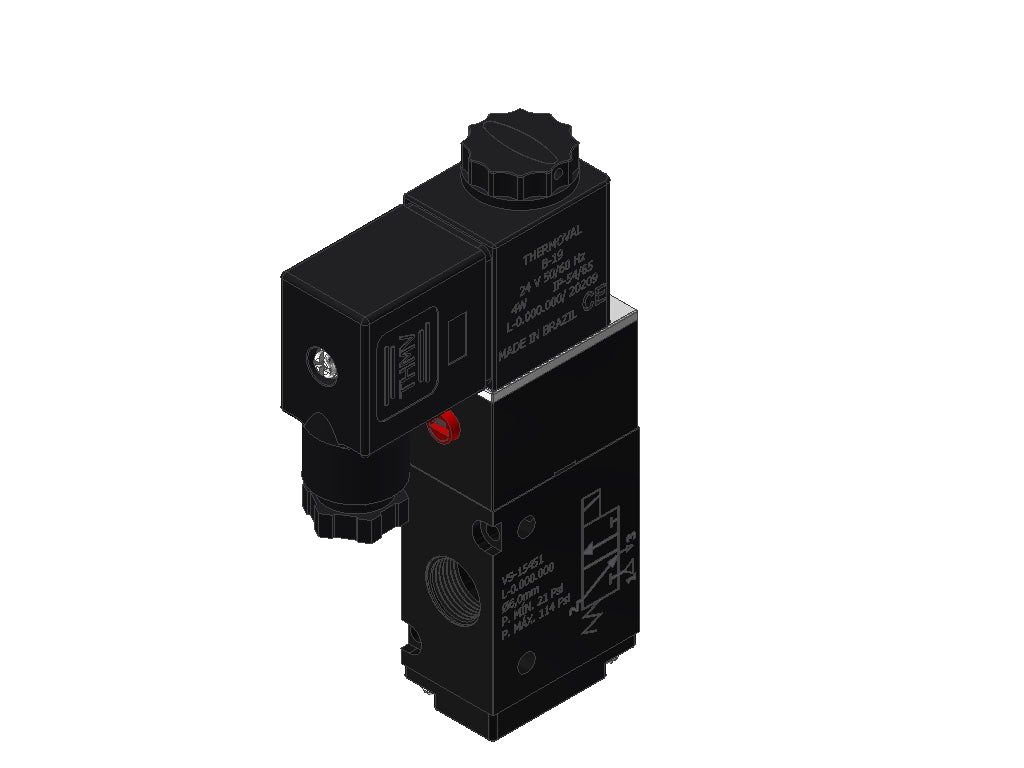 Válvula neumática, solenoide simple NC de 3/2 vías, 1/4" BSP, 110/127 V