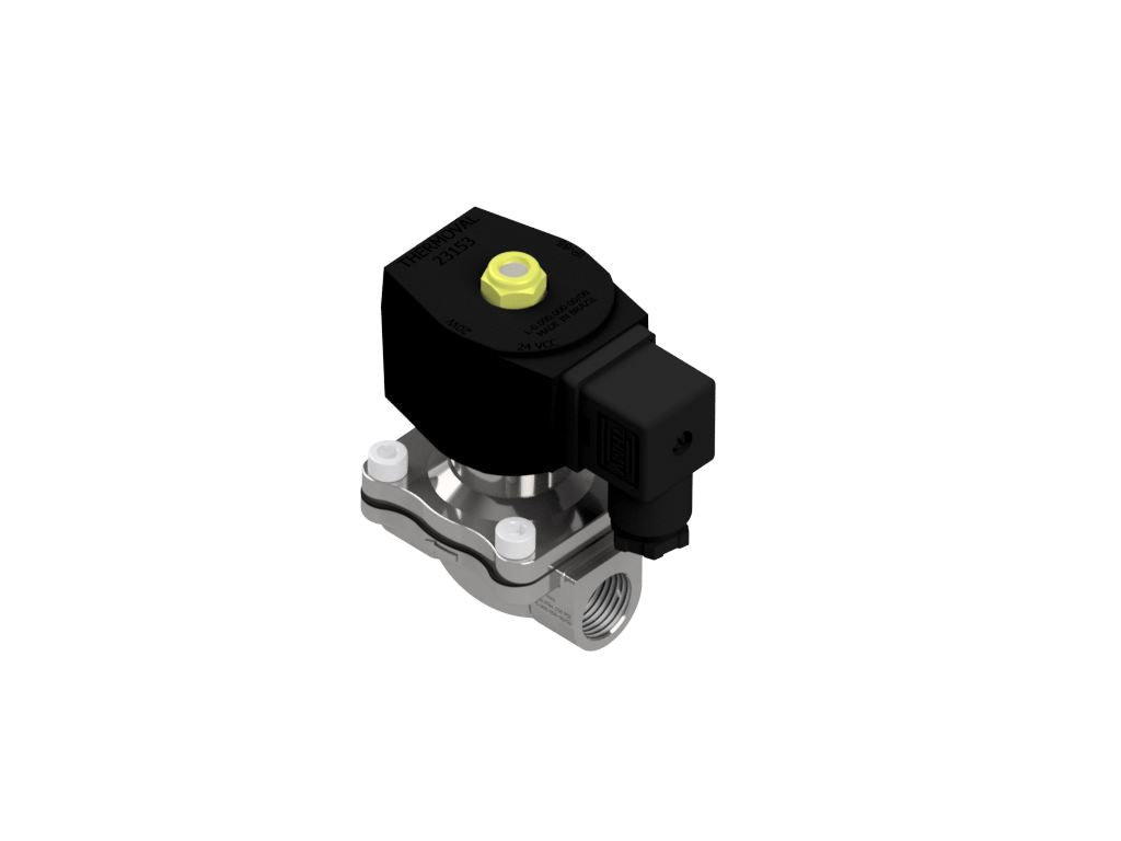 General Use Solenoid Valve, 2way, Normally Closed, 1/2" NPT, Stainless Steel, 24VDC