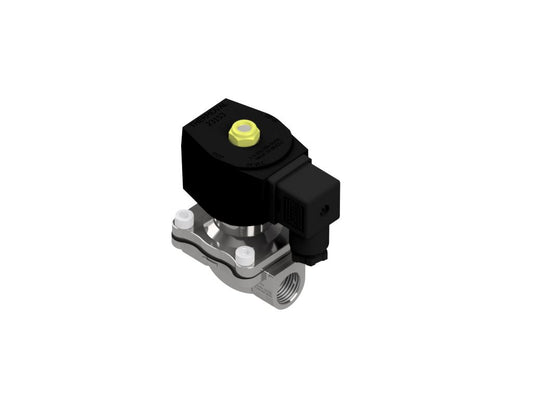 General Use Solenoid Valve, 2way, Normally Closed, 1/2" NPT, Stainless Steel, 24VDC