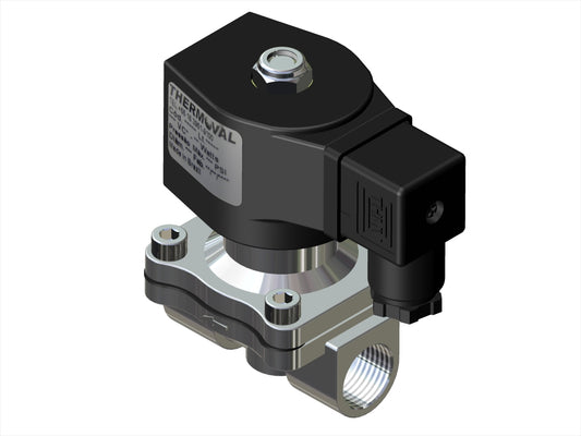General Use Solenoid Valve, 2way, Normally Closed, 1/2" NPT, Stainless Steel, 127V