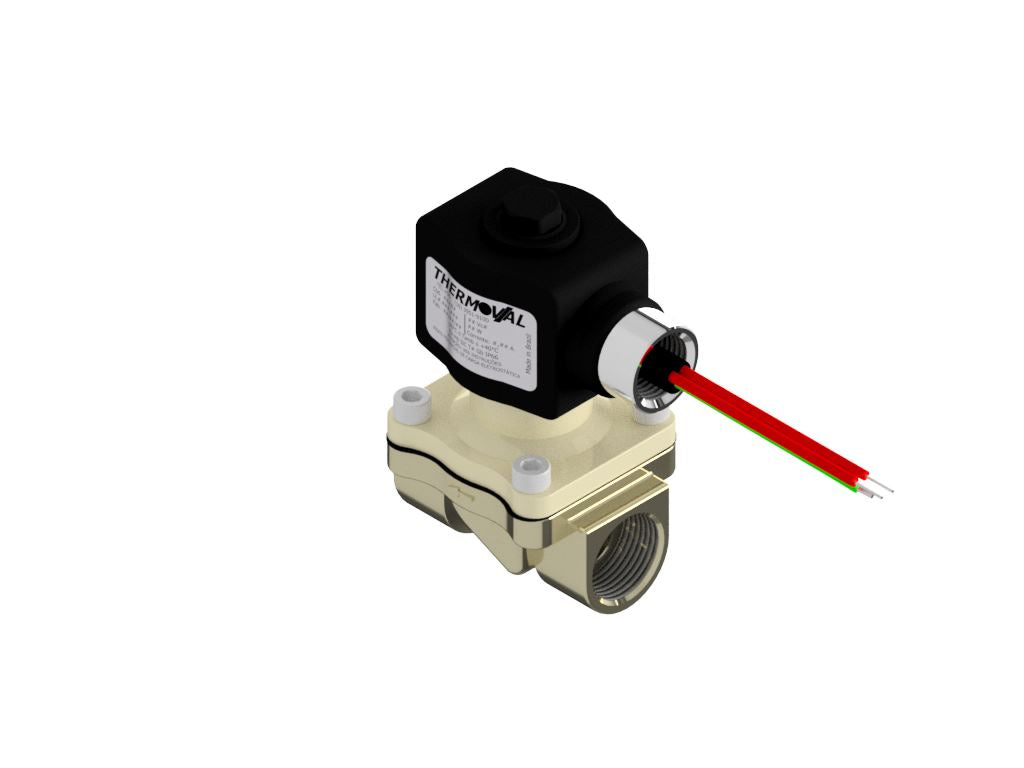 General Use Solenoid Valve, 2way, Normally Closed, 3/4" NPT, Brass, 24VDC